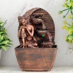Global Grabbers Polyresin Table Top Indoor Outdoor Water Fall Fountain with LED Lights Home Decor Decoration Gift Gifting Items-A_COP-SF40 - Fast Shipping to USA, Canada & India
