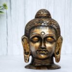 Global Grabbers New face Head Buddha Statue showpiece Idol Home Decor Items for Living Room and Gifts (Antique Orange) - Fast Shipping to USA, Canada & India