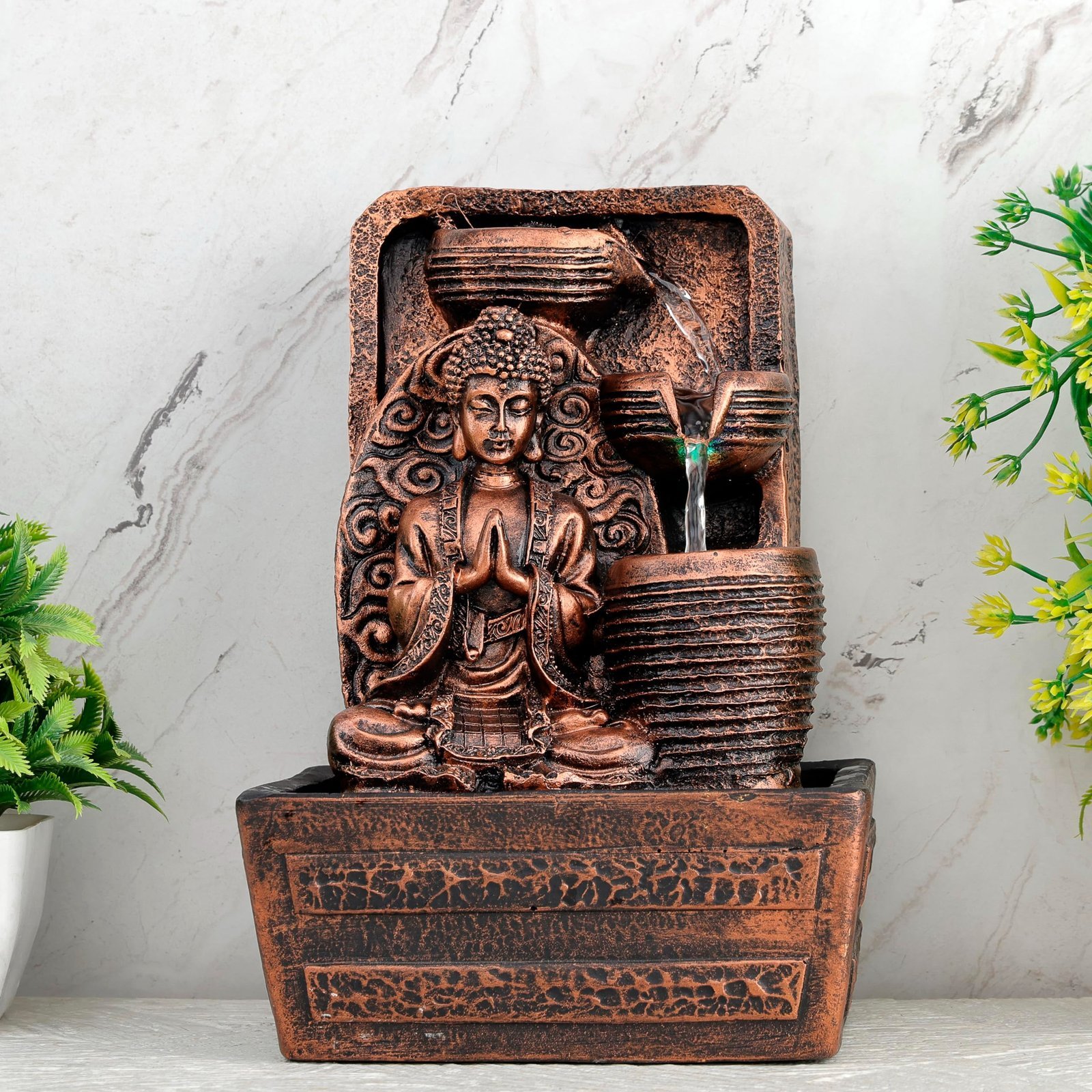 91HoBfTmNmL-1.jpg Global Grabbers Polyresin Table Top Indoor Outdoor Water Fall Fountain with LED Lights Home Decor Decoration Gift Gifting Items-A_COP-SF26 - Fast Shipping to USA, Canada & India - Image 1