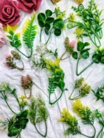 VRB DecTM 50 PCS Artificial Plants, Plastic Shrubs Faux Flowers Fake Grass Leaves Simulation Greenery Bushes Indoor Outdoor Home Garden Office Yard Wedding Decoration Planter Filler (Pack of 50 Pcs) - Fast Shipping to USA & Canada