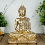 Global Grabbers New 25 Centimetre Meditating Sitting Buddha Statue showpiece Idol Home Decor Items for Living Room and Gifts GOL1-BS2 - Fast Shipping to USA, Canada & India