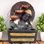 Global Grabbers Polyresin Table Top Indoor Outdoor Water Fall Fountain with LED Lights Home Decor Decoration Gift Gifting Items-GOL_BRO-S1-(000) - Fast Shipping to USA, Canada & India