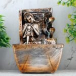 Global Grabbers Polyresin Table Top Indoor Outdoor Water Fall Fountain with LED Lights Home Decor Decoration Gift Gifting Items-A_ORG-SF23 - Fast Shipping to USA, Canada & India