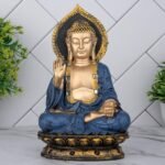 Global Grabbers New Sitting Buddha Statue showpiece Idol Home Decor Items for Living Room and Gifts (Blue Golden) - Fast Shipping to USA, Canada & India