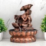 Global Grabbers Polyresin Table Top Indoor Outdoor Water Fall Fountain with LED Lights Home Decor Decoration Gift Gifting Items-A_COP-SF12 - Fast Shipping to USA, Canada & India