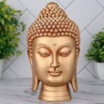 Global Grabbers New face Head Buddha Statue showpiece Idol Home Decor Items for Living Room and Gifts (Golden 2) - Fast Shipping to USA, Canada & India