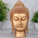 Global Grabbers New face Head Buddha Statue showpiece Idol Home Decor Items for Living Room and Gifts (Golden 2) - Fast Shipping to USA, Canada & India
