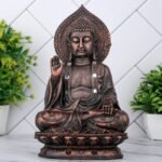 Global Grabbers New Sitting Buddha Statue showpiece Idol Home Decor Items for Living Room and Gifts (Antique Copper) - Fast Shipping to USA, Canada & India