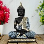 Global Grabbers New 25 Centimetre Meditating Sitting Buddha Statue showpiece Idol Home Decor Items for Living Room and Gifts (Sky Blue Black) - Fast Shipping to USA, Canada & India