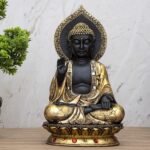 Global Grabbers New Sitting Buddha Statue showpiece Idol Home Decor Items for Living Room and Gifts (Black Golden) - Fast Shipping to USA, Canada & India