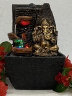 Global Grabbers Polyresin Table Top Indoor Outdoor Water Fall Fountain with LED Lights Home Decor Decoration Gift Gifting Items-GOL_BRO-SF22-(000) - Fast Shipping to USA, Canada & India