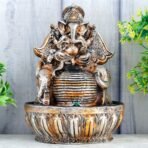 Global Grabbers Polyresin Table Top Indoor Outdoor Water Fall Fountain with LED Lights Home Decor Decoration Gift Gifting Items-A_ORG-SF42 - Fast Shipping to USA, Canada & India