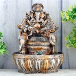 Global Grabbers Polyresin Table Top Indoor Outdoor Water Fall Fountain with LED Lights Home Decor Decoration Gift Gifting Items-A_ORG-SF42 - Fast Shipping to USA, Canada & India