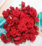 VRB DecTM 50 Pcs Artificial Fabric Rose Fake Flowers Water Floating Flowers,Festival and Events, Home, Table, Bedroom, Pooja Room Decoration Items and DIY. (Red) - Fast Shipping to USA & Canada