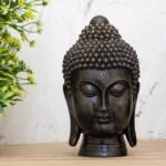 Global Grabbers New face Head Buddha Statue showpiece Idol Home Decor Items for Living Room and Gifts (Antique Golden) - Fast Shipping to USA, Canada & India