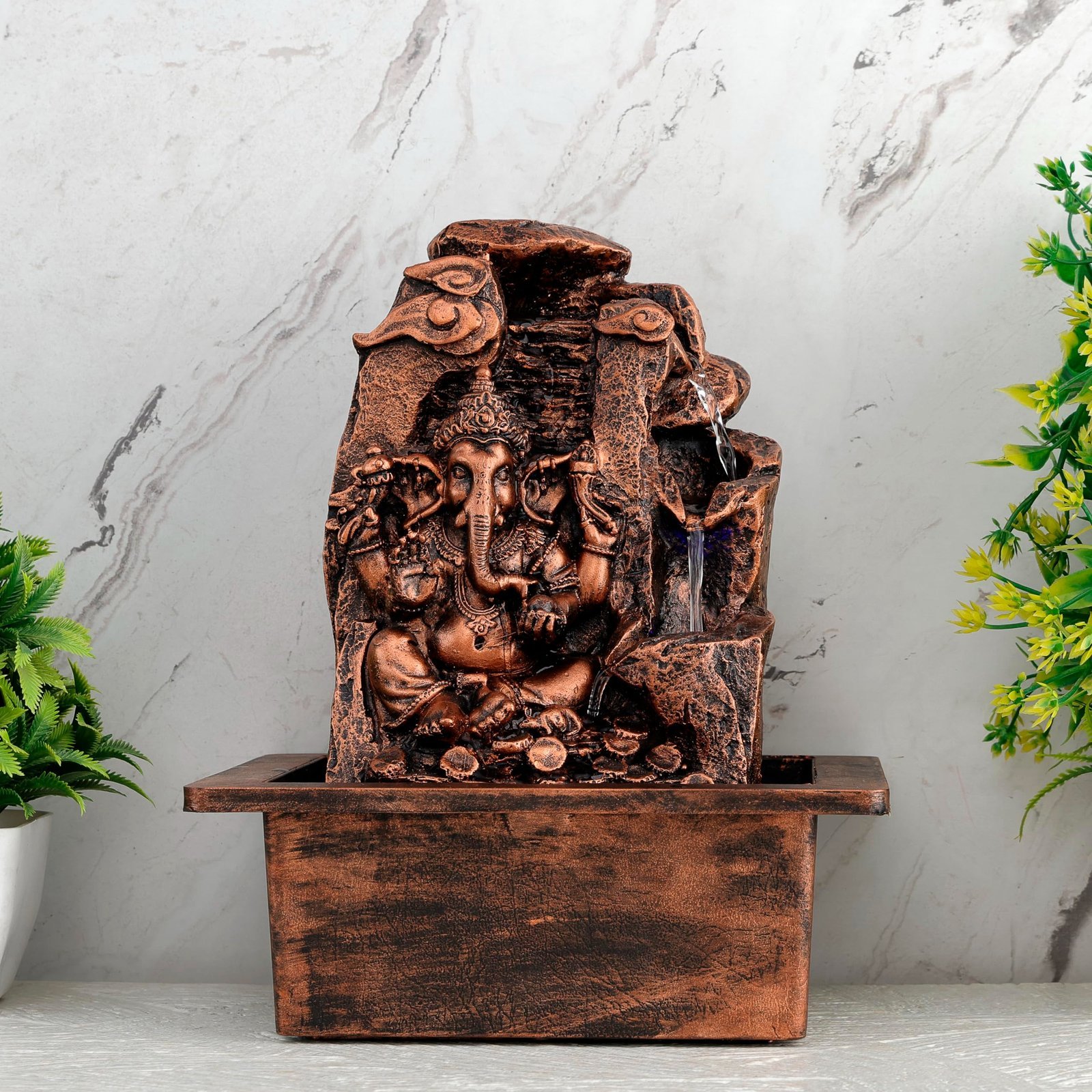 91n1Hwv9TBL-1.jpg Global Grabbers Polyresin Table Top Indoor Outdoor Water Fall Fountain with LED Lights Home Decor Decoration Gift Gifting Items-A_COP-SF86 - Fast Shipping to USA, Canada & India - Image 1