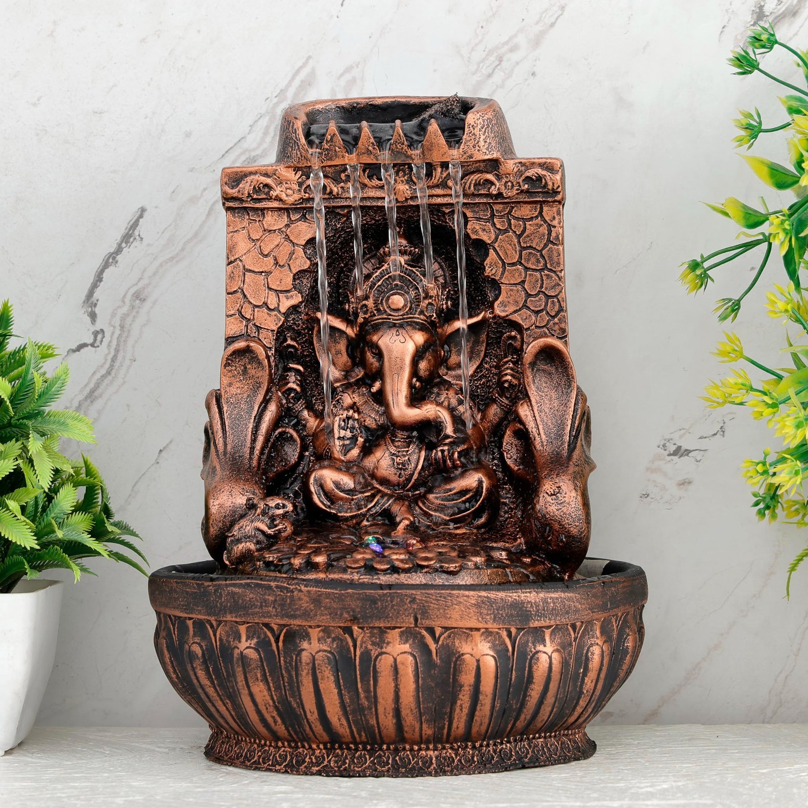 91nUBj0p-LL-1.jpg Global Grabbers Polyresin Table Top Indoor Outdoor Water Fall Fountain with LED Lights Home Decor Decoration Gift Gifting Items-A_COP-SF41 - Fast Shipping to USA, Canada & India - Image 1