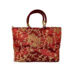 Xtore Beautiful Handmade Purse with Golden Work for Women (Pack of 1, Maroon) - Fast Shipping to USA & Canada