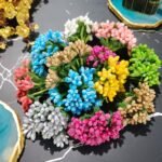 VRB Dec Plastic Pack Of 144 Artificial Pollen Flowers For Art And Craft Tiara Headband Jewellery Making Pack Of 144 Pollens (Multicolor) - Fast Shipping to USA & Canada