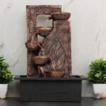 Global Grabbers Polyresin Table Top Indoor Outdoor Water Fall Fountain with LED Lights Home Decor Decoration Gift Gifting Items-A_COP-SF31 - Fast Shipping to USA, Canada & India