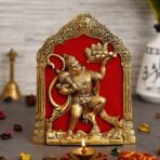 JaipurCrafts Metal Lord Hanuman Idol Statue for Home and Office Decor | Hanuman Ji Bajrang Bali Ki Murti for Home and Office Temple (7 x 8.5 Inches, Gold) (hanuman Ji) - Fast Shipping to USA & Canada