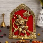 JaipurCrafts Metal Lord Hanuman Idol Statue for Home and Office Decor | Hanuman Ji Bajrang Bali Ki Murti for Home and Office Temple (7 x 8.5 Inches, Gold) (hanuman Ji) - Fast Shipping to USA & Canada