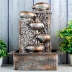 Global Grabbers Polyresin Table Top Indoor Outdoor Water Fall Fountain with LED Lights Home Decor Decoration Gift Gifting Items-A_ORG-SF18 - Fast Shipping to USA, Canada & India