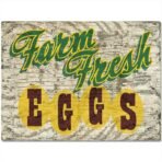 Sehaz Artworks Home Decor Items | living Room Decorative Items | Wall Decor | Room Decor | FarmFreshEggs' Rust Looks Wall Sign for Wall Decoration Tin Sign (MDF, 30 cm x 20 cm x 0.3 cm) - Fast Shipping to USA & Canada