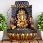 Global Grabbers Polyresin Table Top Indoor Outdoor Water Fall Fountain with LED Lights Home Decor Decoration Gift Gifting Items-GOL_GRY-SF41-(0) - Fast Shipping to USA, Canada & India