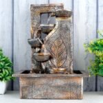 Global Grabbers Polyresin Table Top Indoor Outdoor Water Fall Fountain with LED Lights Home Decor Decoration Gift Gifting Items-A_ORG-SF31 - Fast Shipping to USA, Canada & India